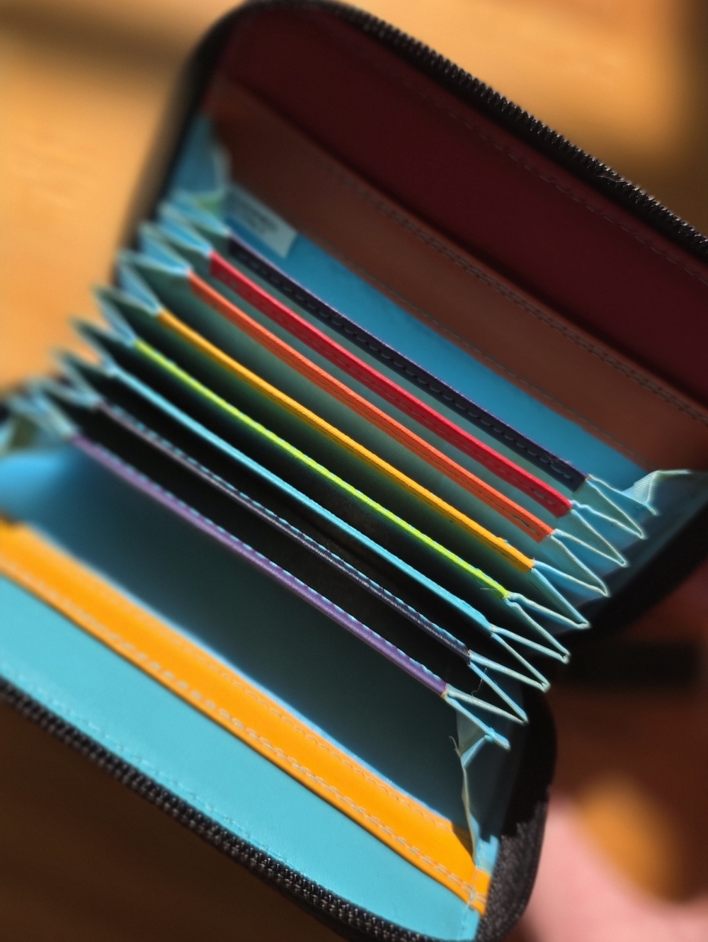 Mywalit Zipped Credit Card Holder in the Black Pace colorway